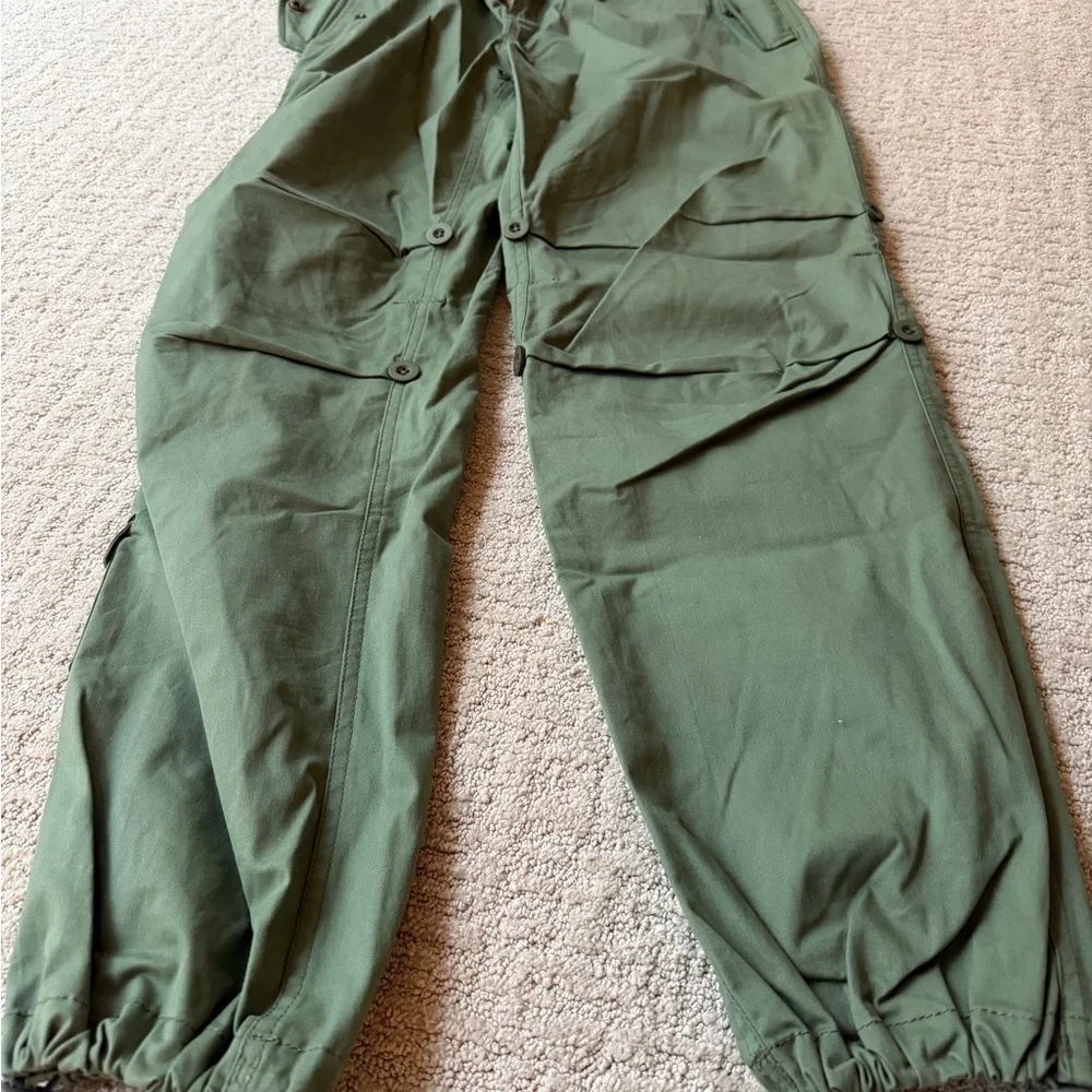 Olive Green Utility Drawstring Track Pants - Picture 5 of 6